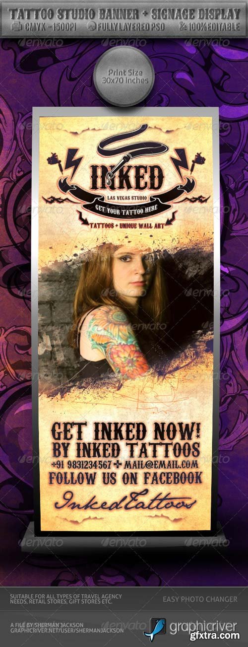 GraphicRiver - Tattoo Studio Banner & Signage Display 2527379