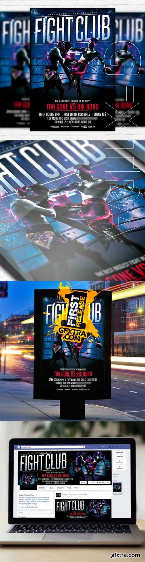 Fight Club - Flyer Template + Facebook Cover