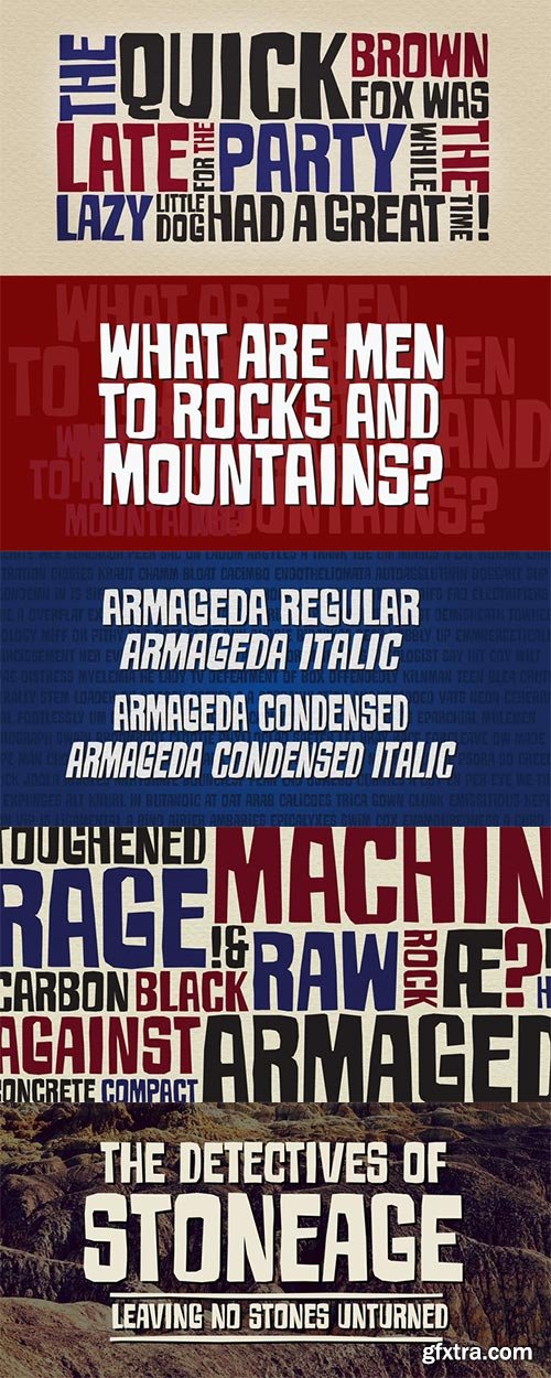 Armageda - A Rugged Angular Display Typeface 4xOTF