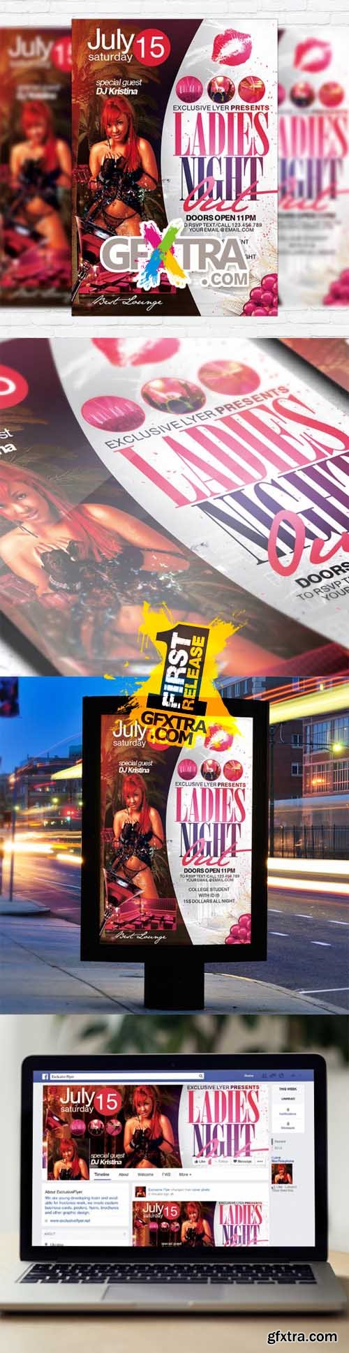 Ladies Night Out - Flyer Template + Facebook Cover