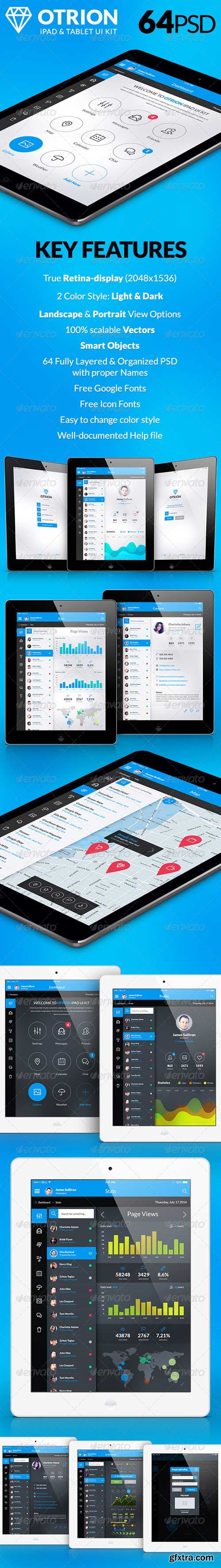 GraphicRiver - Otrion - iPad & Tablet App Design UI Kit - 8438162