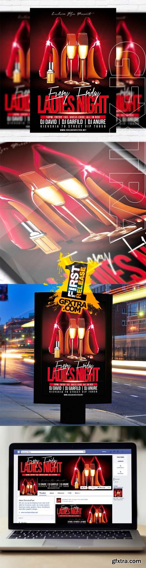 Ladies Night Vol 2 - Flyer Template + Facebook Cover