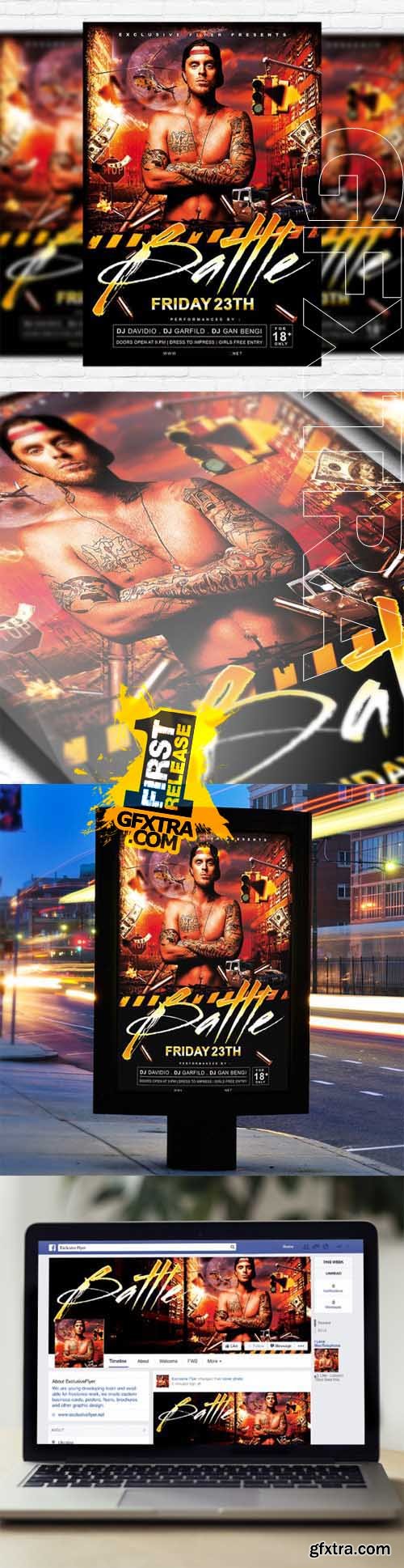 Rapper Battle - Flyer Template + Facebook Cover