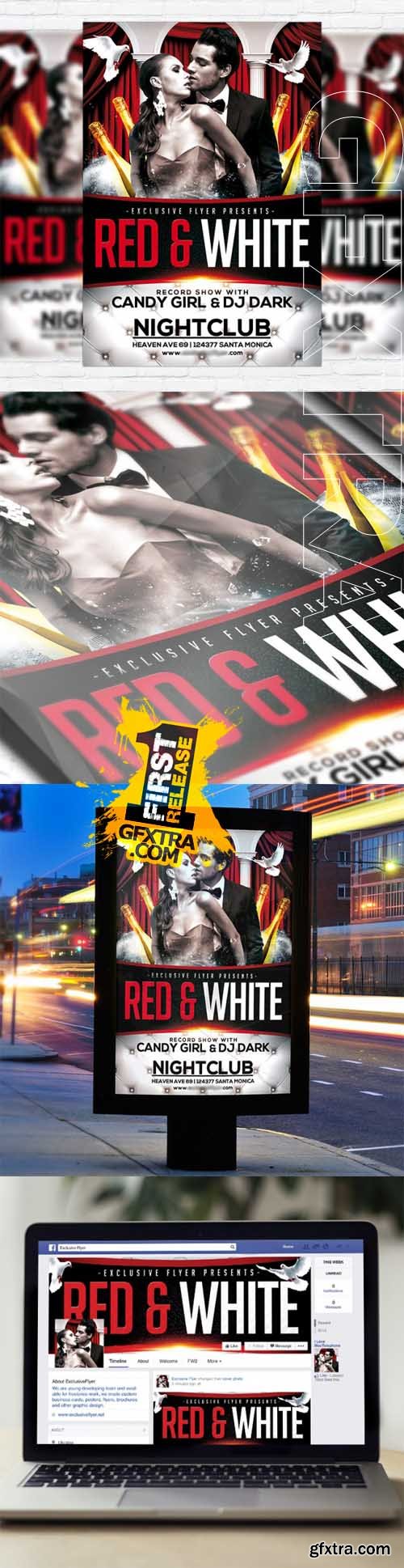 Red and White - Flyer Template + Facebook Cover Red and White - Flyer Template + Facebook Cover