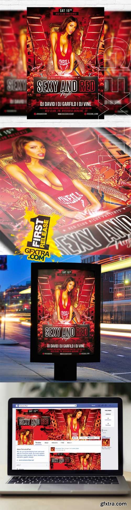 Sexy and Red - Flyer Template + Facebook Cover Sexy and Red - Flyer Template + Facebook Cover