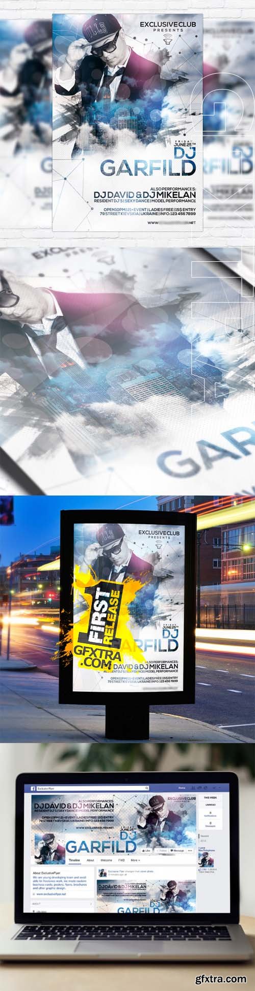 Special Guest DJ Garfild 2 - Flyer Template + Facebook Cover