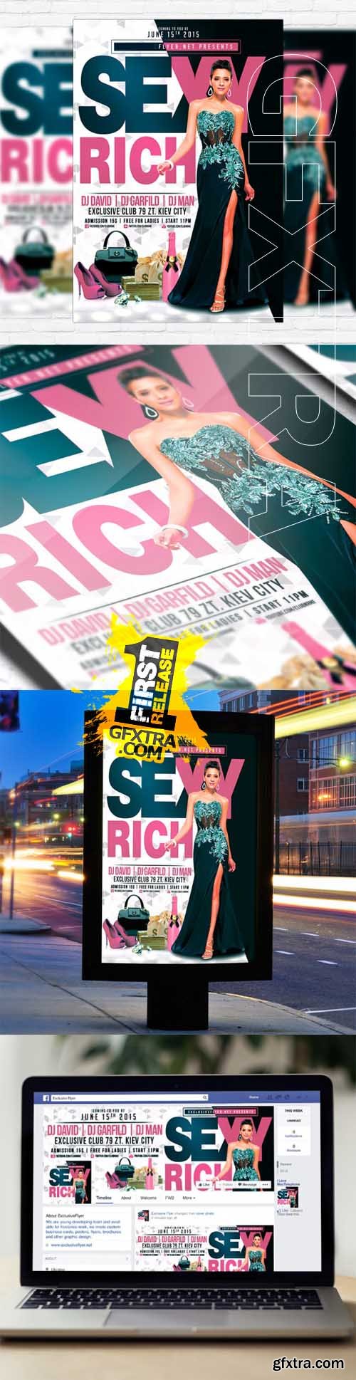 Sexy Rich - Flyer Template + Facebook Cover