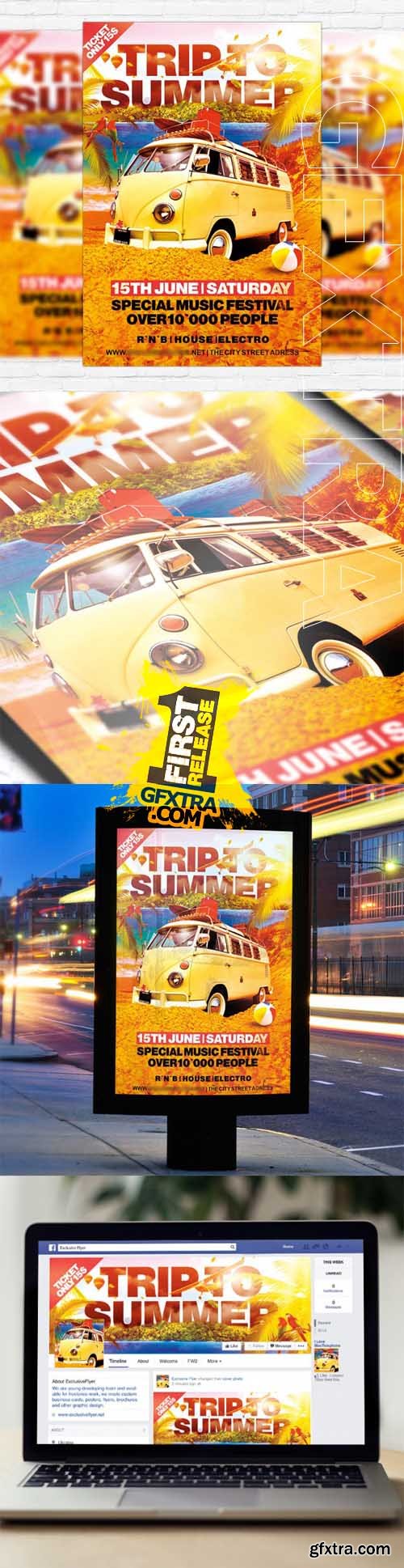 Trip to Summer - Flyer Template + Facebook Cover