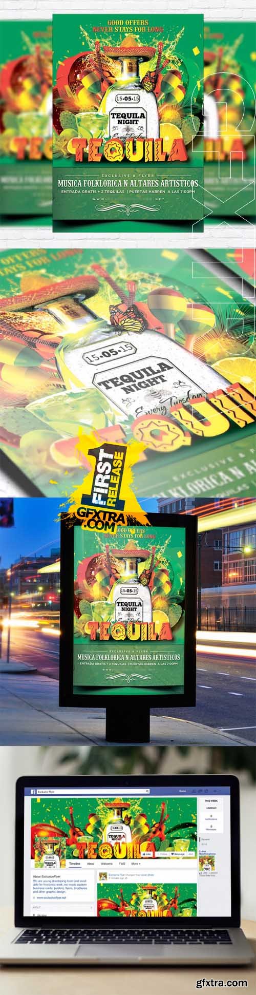 Tequila Party - Flyer Template + Facebook Cover