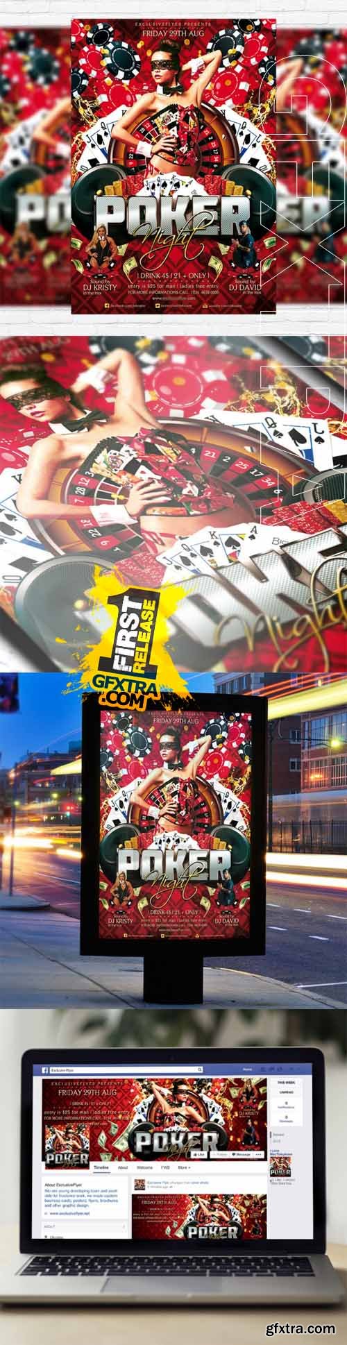 Poker Night - Flyer Template + Facebook Cover