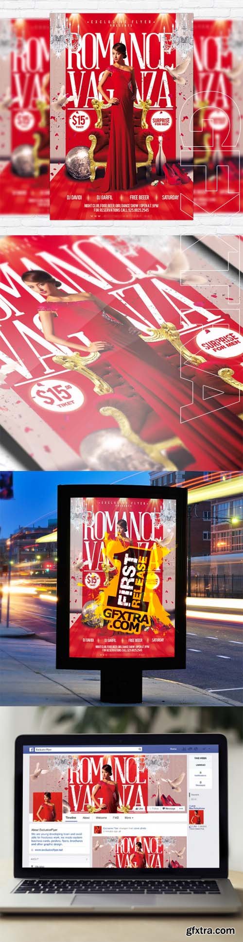 Romance Vaganza - Flyer Template + Facebook Cover