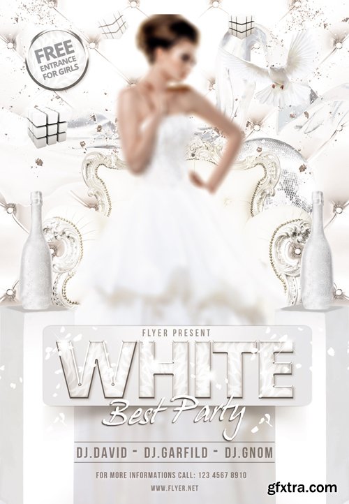 White Best Party - Flyer Template + Facebook Cover
