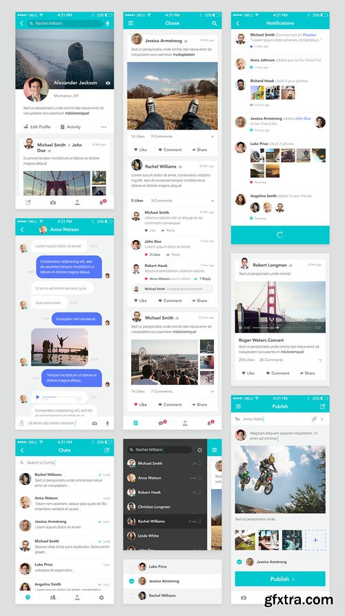 Closse Mobile App UI Kit Psd