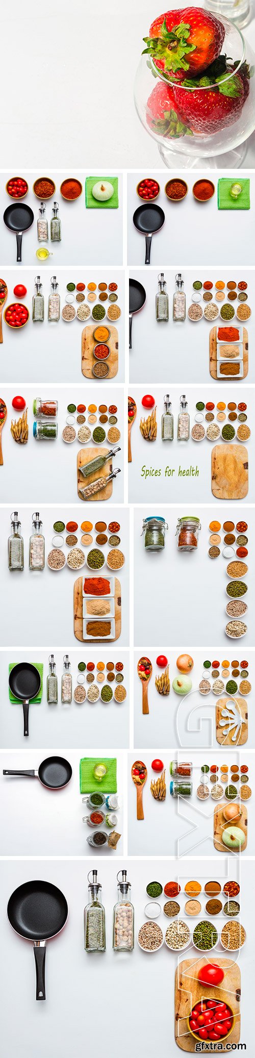 Stock Photos - Spices and herbs selection on white background for decorate design