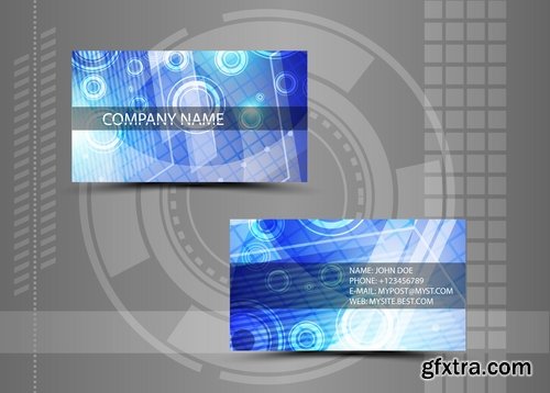 Vector image Collection of business card template visiting card #4-25 Eps