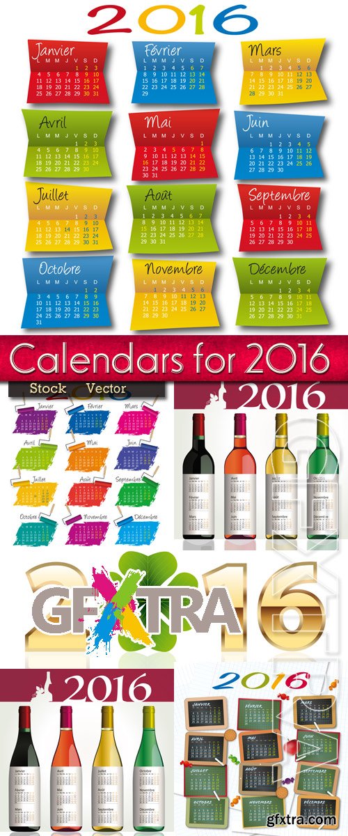 Calendars for 2016 in Vector