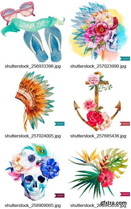 Amazing SS - Watercolor Design Elements, 25xEPS
