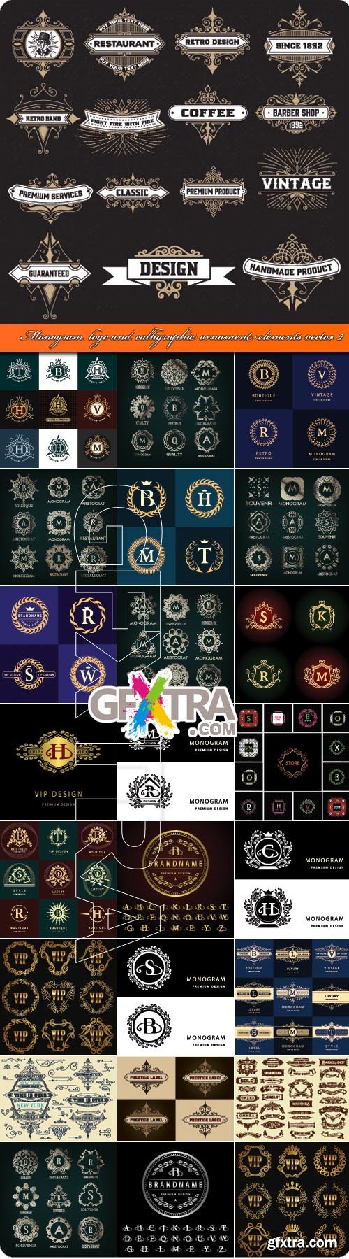 Monogram Logo & Calligraphic Ornament Elements 2, 26xEPS