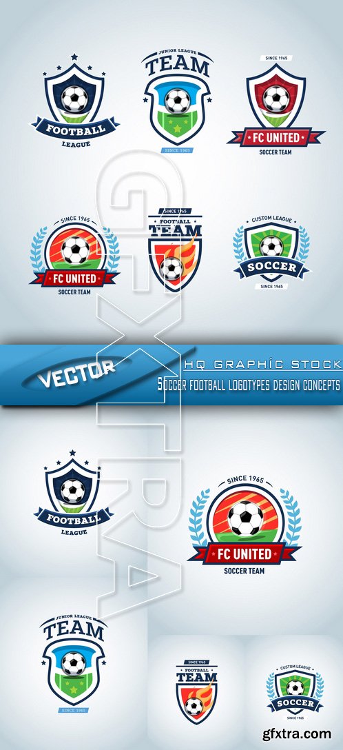 Stock Vector - Soccer football logotypes design concepts