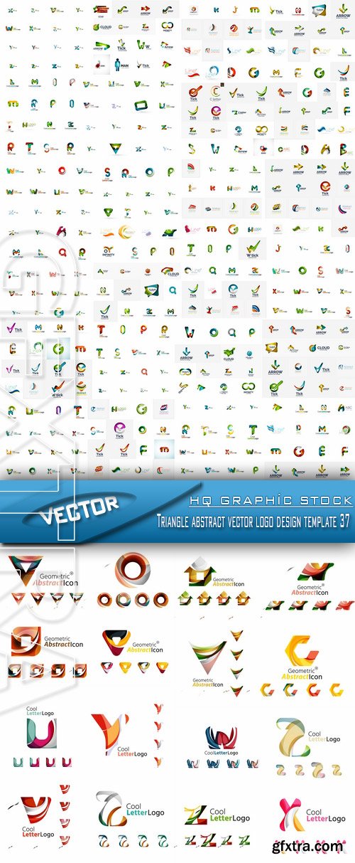 Stock Vector - Triangle abstract vector logo design template 37