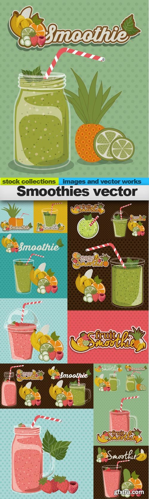 Smoothies vector, 15 x EPS Smoothies vector, 15 x EPS