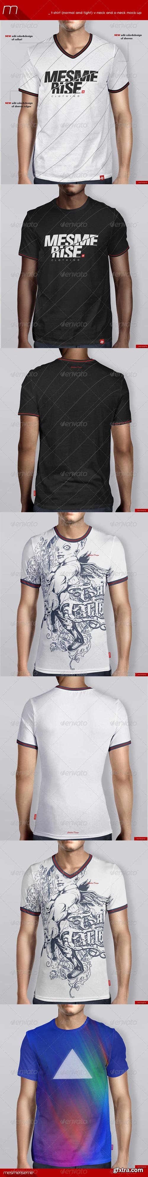 GraphicRiver - T-Shirt V-Neck O-Neck, Tight and Normal Mock-up