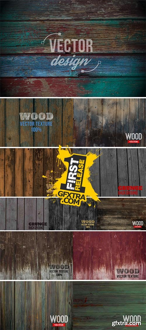 Vector wood texture, Background old panels vectors » GFxtra