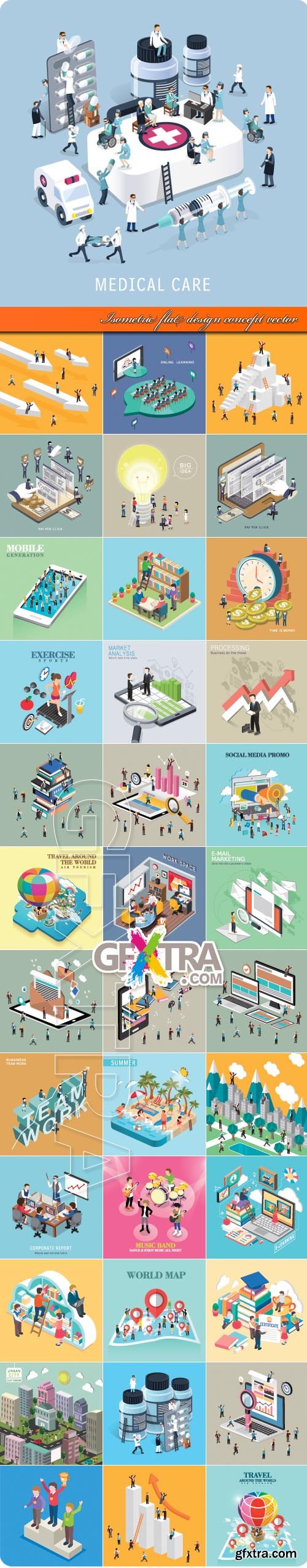 Isometric flat design concept vector