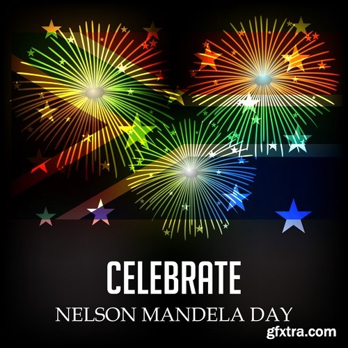 Collection of vector image International Day of Nelson Mondello freedom of human rights protection 25 Eps