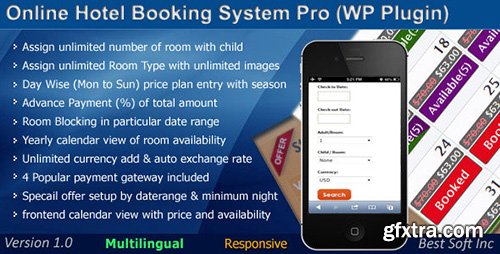 CodeCanyon - Online Hotel Booking System Pro (WordPress Plugin) v1.0 - 9338914
