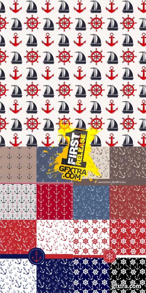 5 Marine Vector Patterns Set