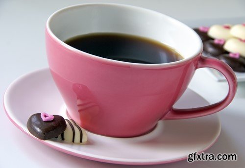 A cup of coffee with candy