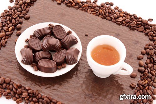 A cup of coffee with candy
