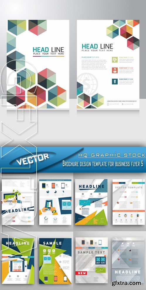 Stock Vector - Brochure design template for business flyer 5