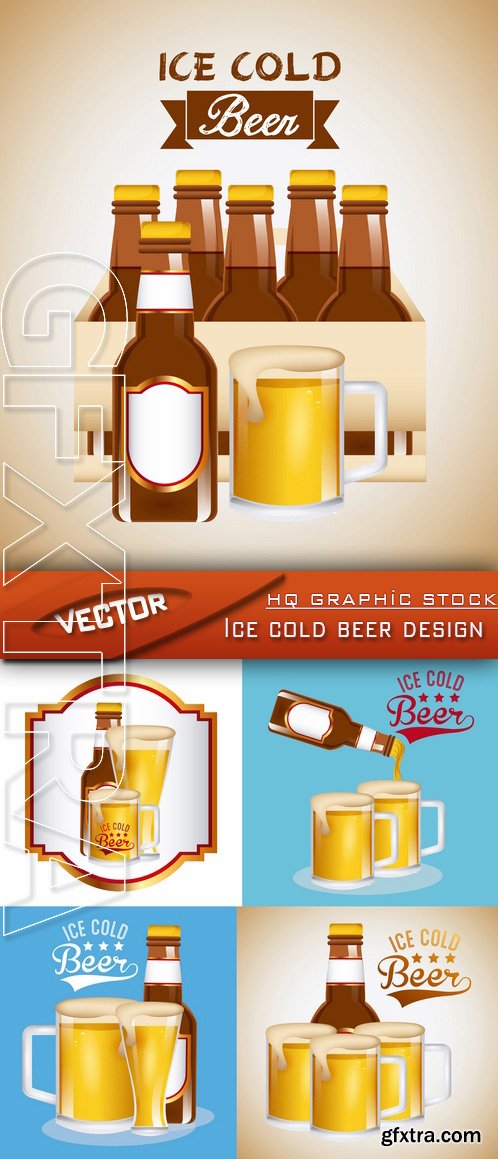 Stock Vector - Ice cold beer design
