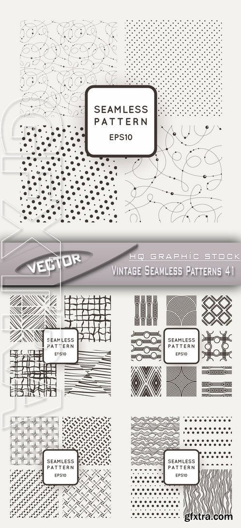 Stock Vector - Vintage Seamless Patterns 41