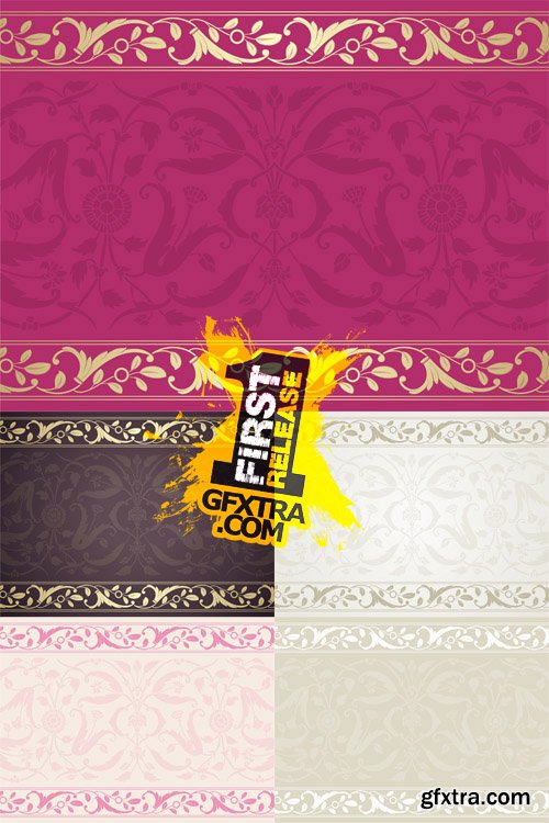 Vector Wedding Card Design Paisley Floral Patterns