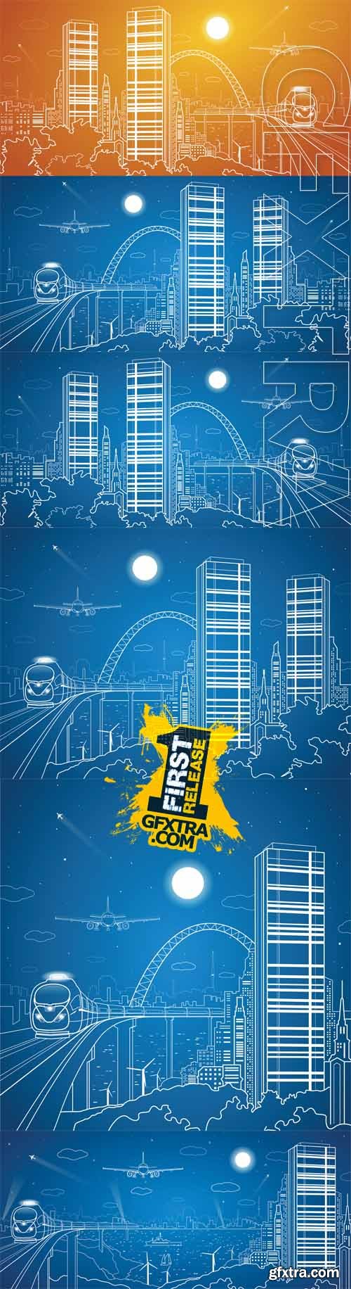 Vector Set - City Transport Panorama