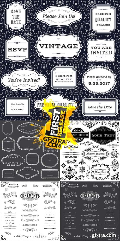 Ornaments and Frames Vector Set