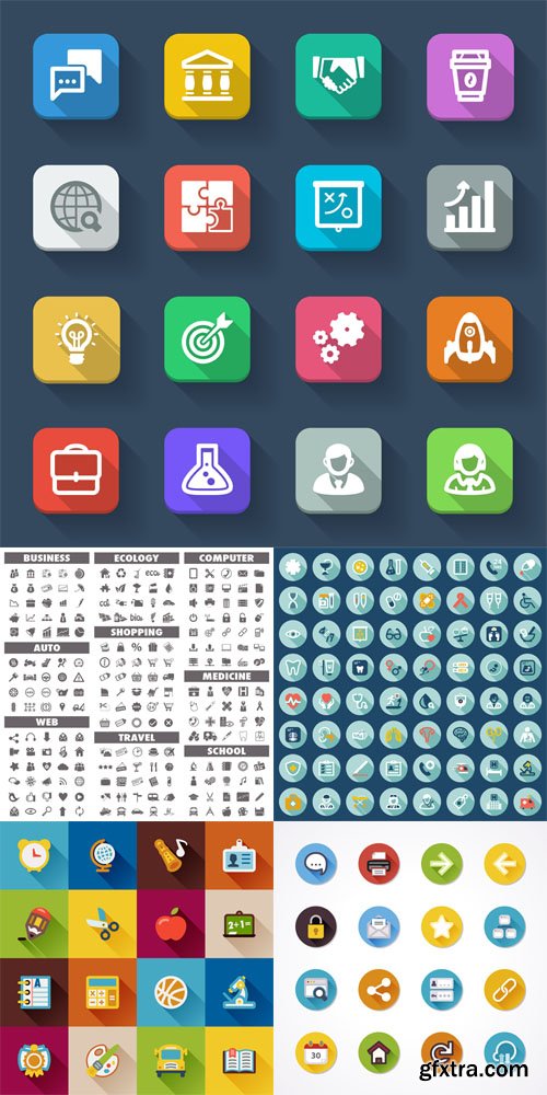 Vector Flat Icon Set 2