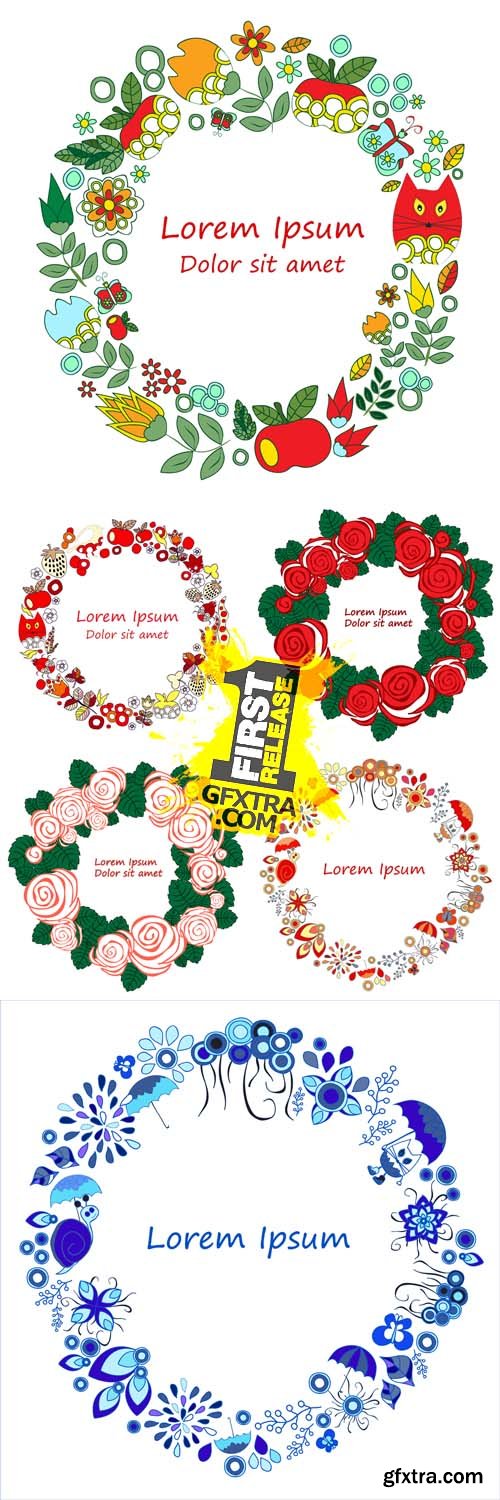 6 Frame of Roses Vector Set