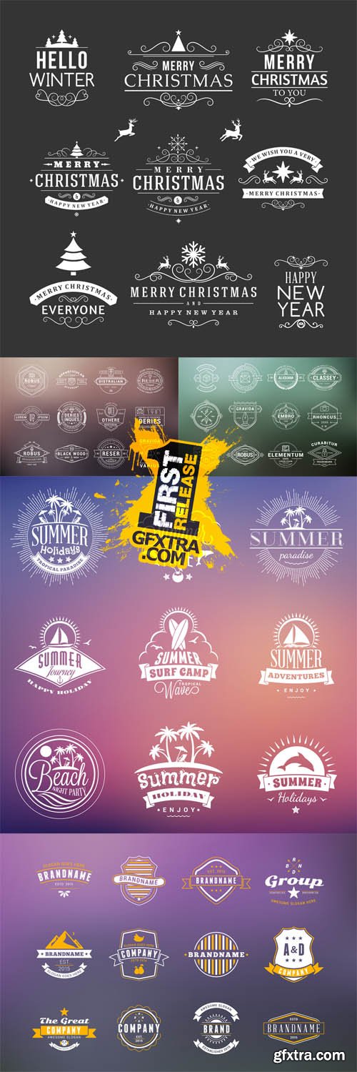 Vector Set of Hipster Vintage Labels