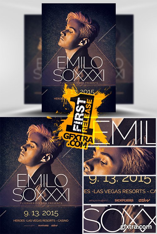 Minimal House Night Flyer Template 2