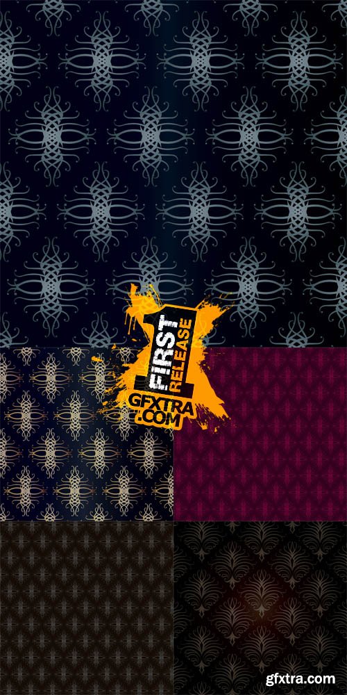 Seamless Damask Wallpaper Vector Set