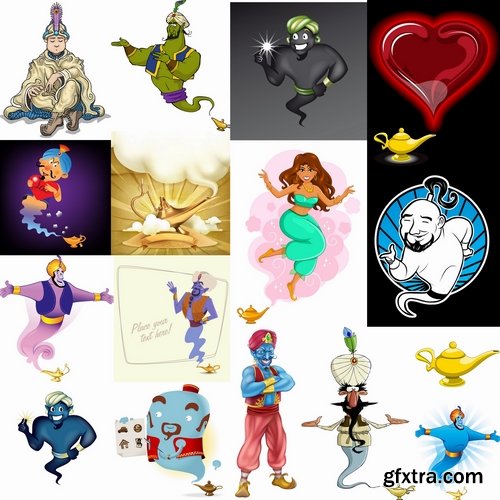 Collection of vector image cartoon Jin sorcerer magician 25 EPS Collection of vector image cartoon Jin sorcerer magician 25 EPS