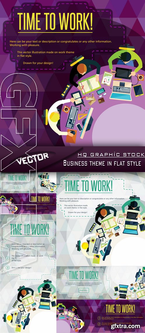 Stock Vector - Business theme in flat style