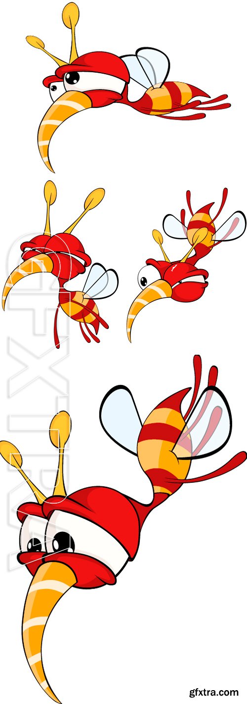 Stock Vectors - Cartoon illustration of a red fly insect