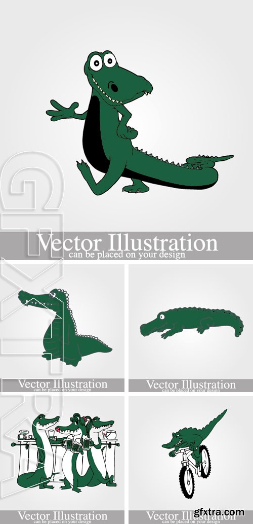 Stock Vectors - Vector illustration of crocodile or alligator on the background