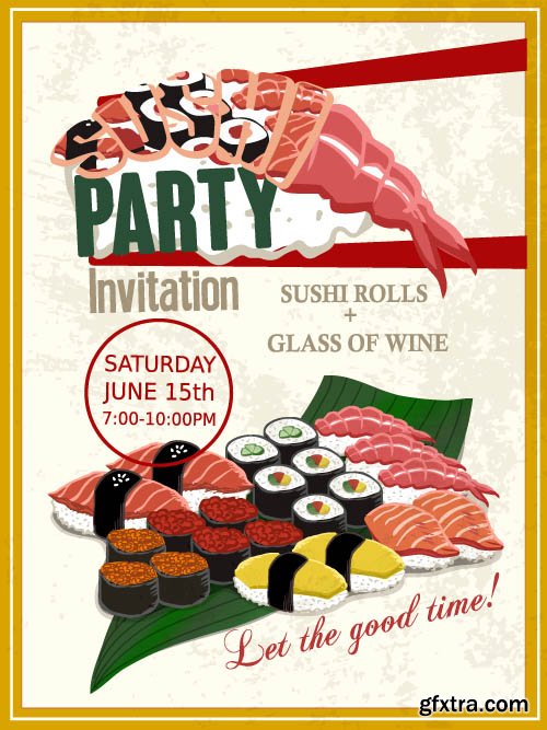 Advertising poster summer party and music vector