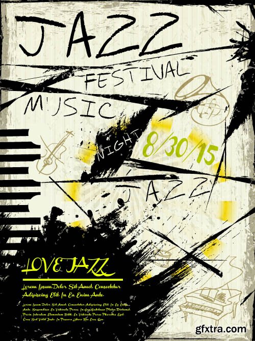 Advertising poster summer party and music vector